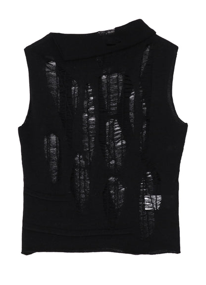 CRUSH PLAIN STITCH CRUSHED SLEEVELESS KNIT