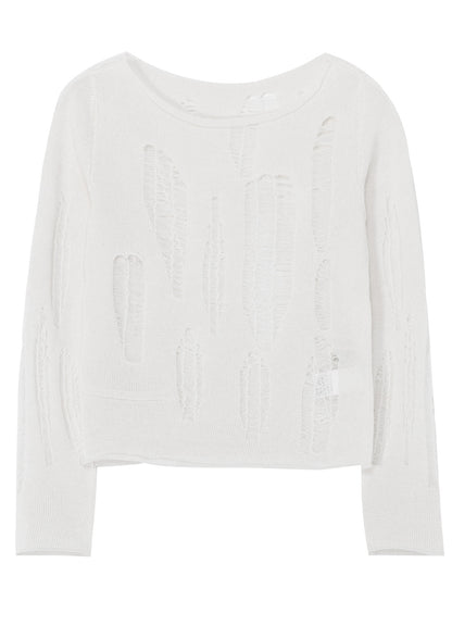 CRUSH PLAIN STITCH CRUSHED SWEATER