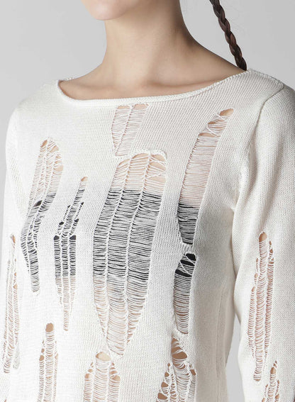 CRUSH PLAIN STITCH CRUSHED SWEATER