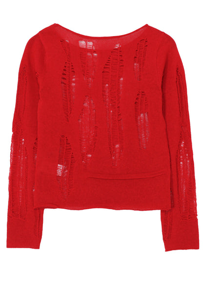 CRUSH PLAIN STITCH CRUSHED SWEATER