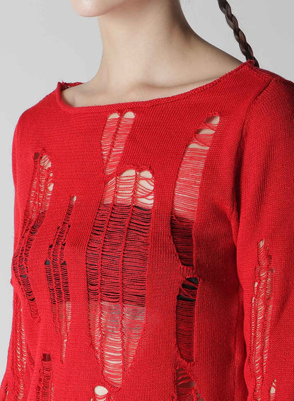 CRUSH PLAIN STITCH CRUSHED SWEATER