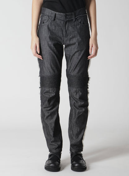 LIGHT DENIM BIKER PANTS