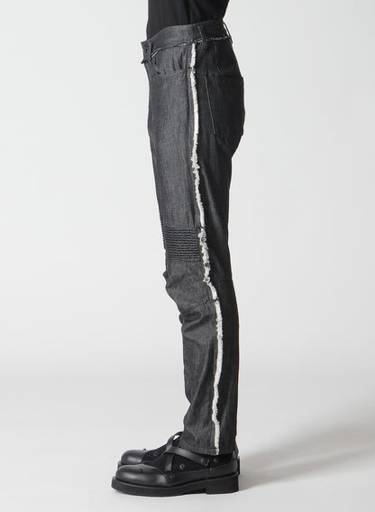 LIGHT DENIM BIKER PANTS