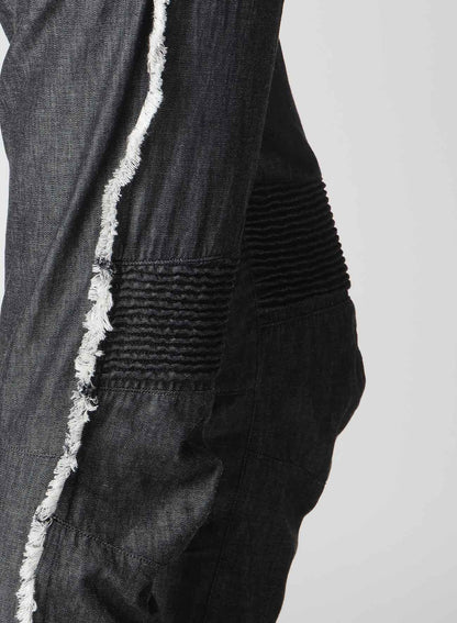 LIGHT DENIM BIKER PANTS