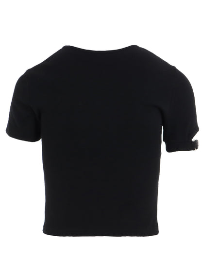 RIB STITCH BELTED CUFF T-SHIRT