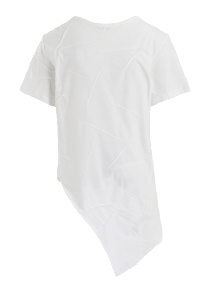 TUCK JACQUARD SQUARE HEM T-SHIRT