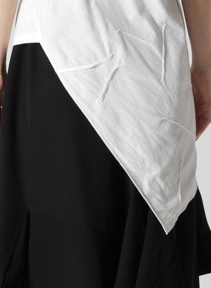 TUCK JACQUARD SQUARE HEM T-SHIRT