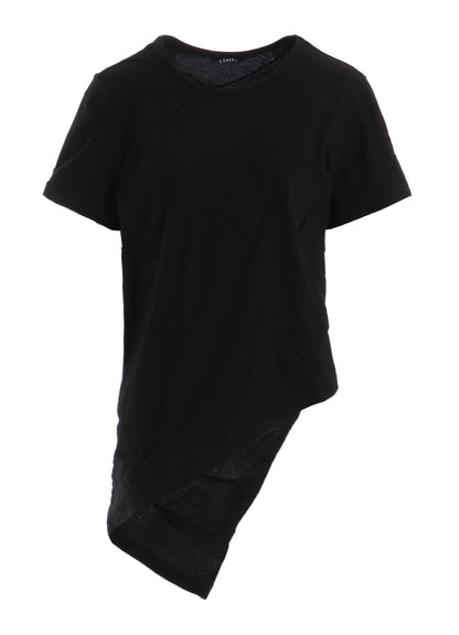 TUCK JACQUARD SQUARE HEM T-SHIRT