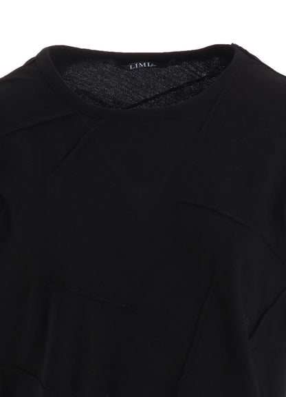 TUCK JACQUARD SQUARE HEM T-SHIRT