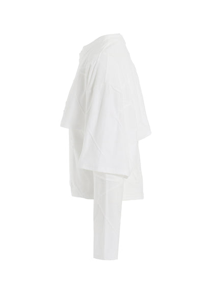 TUCK JACQUARD LAYERED SEPARATE LONG SLEEVE T-SHIRT