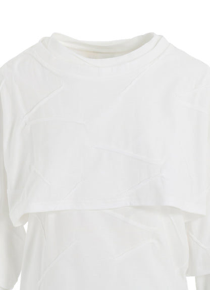 TUCK JACQUARD LAYERED SEPARATE LONG SLEEVE T-SHIRT