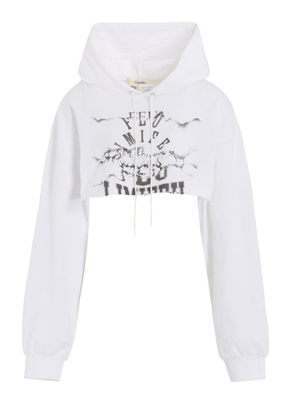 LOGO COLLAGE PRINTED LAYERED SEPARATE HOODIE
