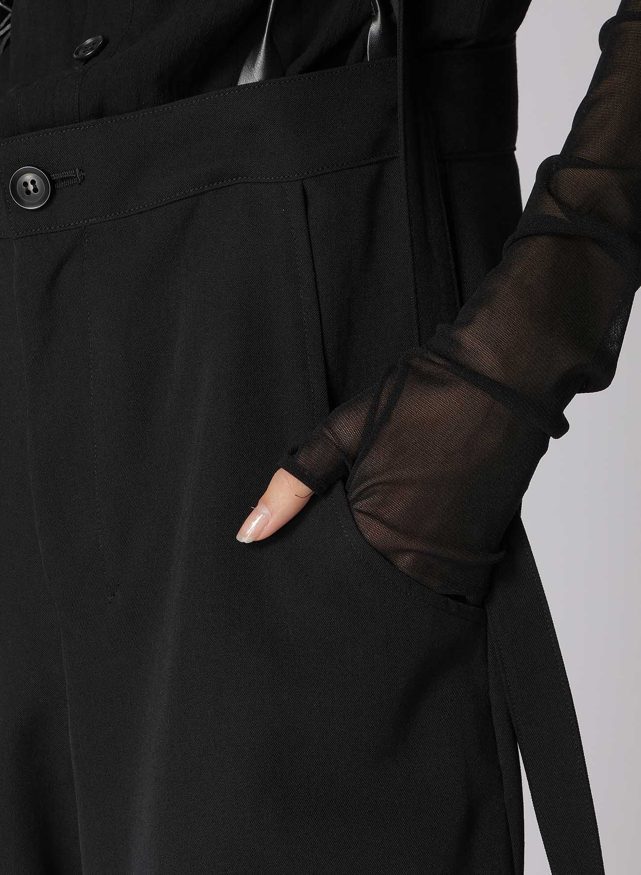 WOOL GABARDINE SUSPENDERS PANTS