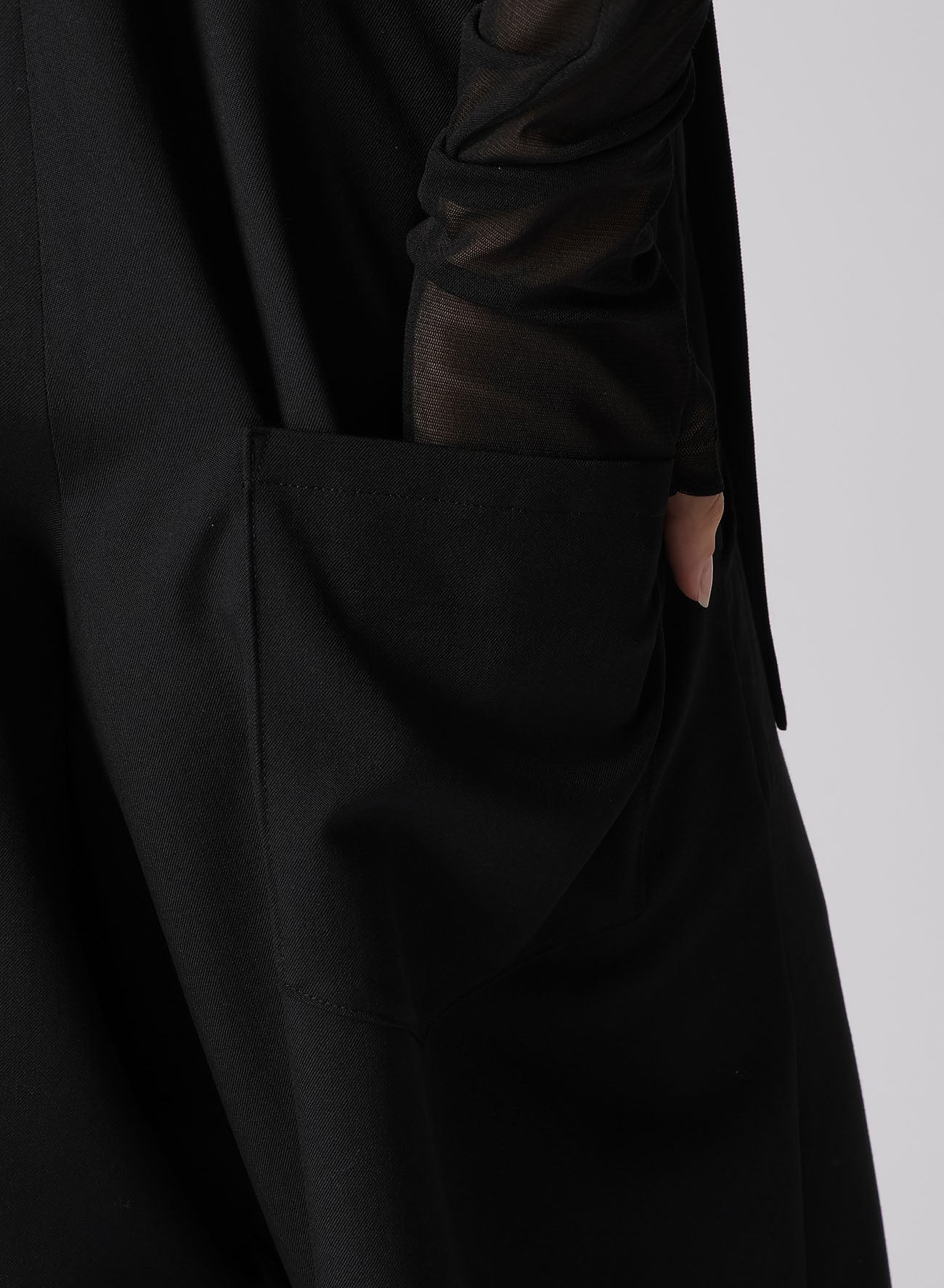 WOOL GABARDINE SUSPENDERS PANTS