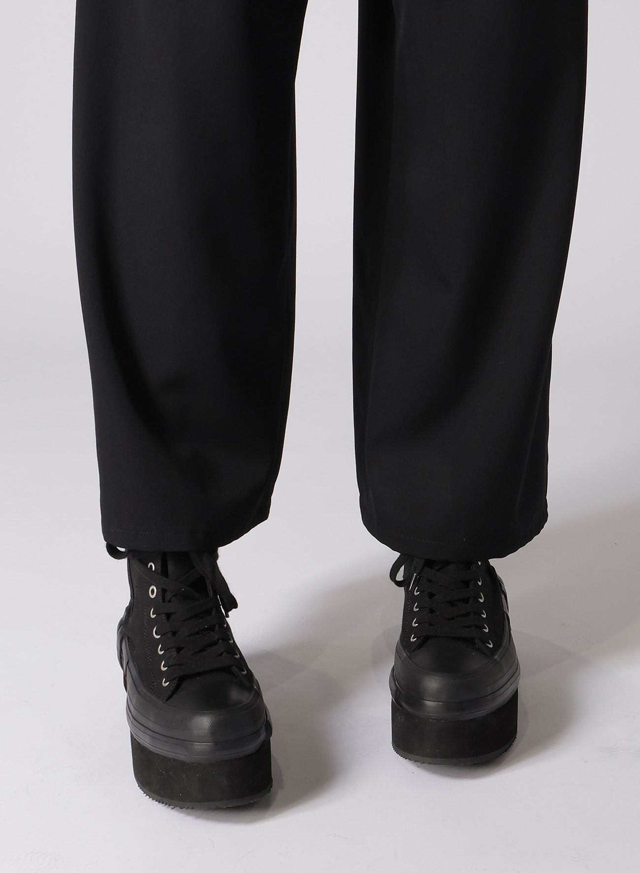 WOOL GABARDINE SUSPENDERS PANTS