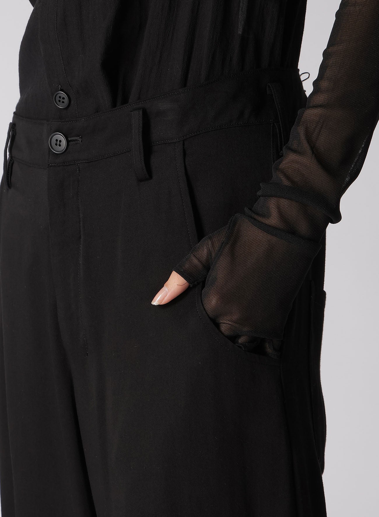 RAYON SATIN WAIST STRING PANTS