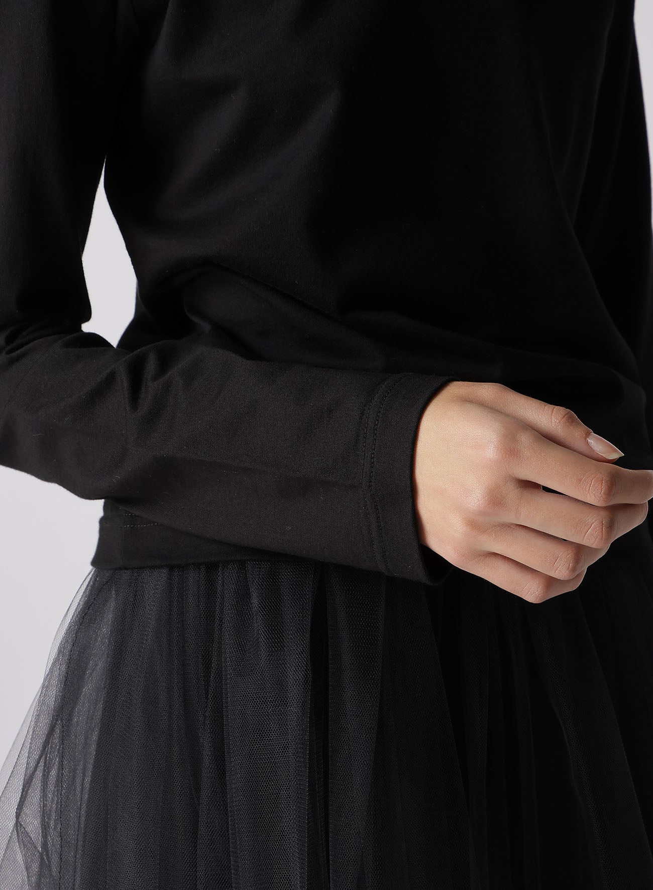 60/2 COTTON JERSEY SHOULDER STRING LONG T-SHIRT