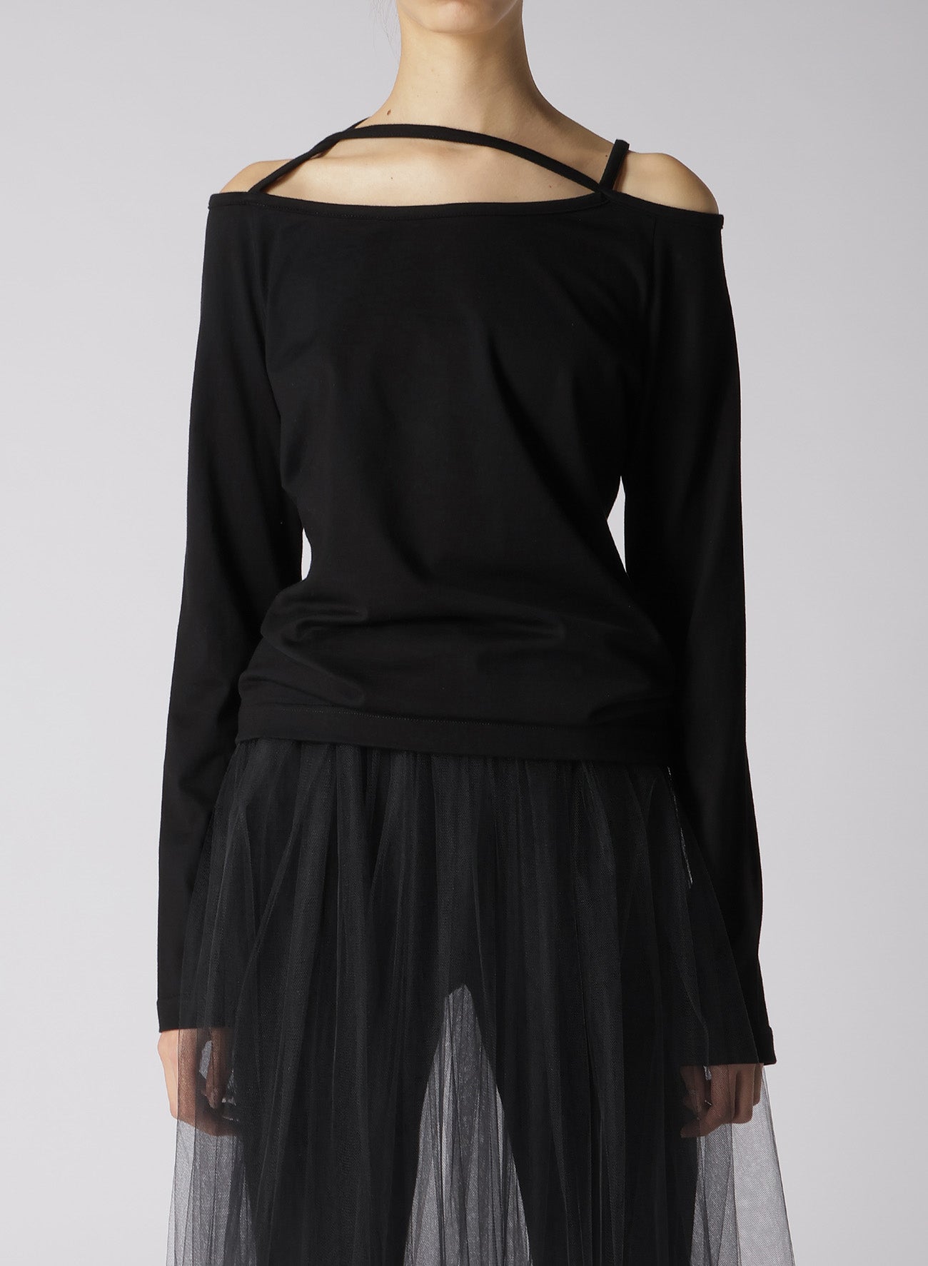 60/2 COTTON JERSEY SHOULDER STRING LONG T-SHIRT
