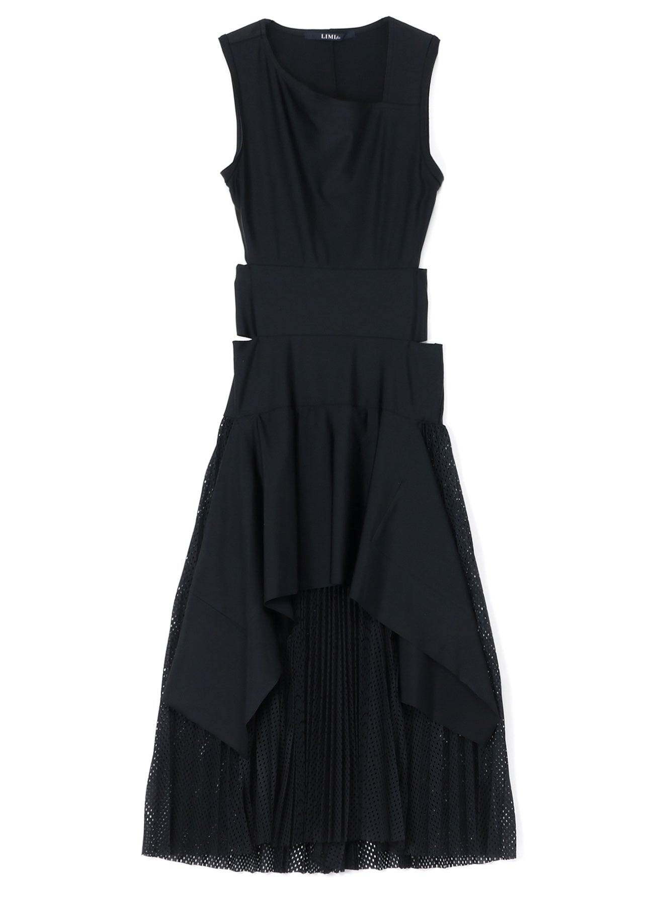 NYLON POLYURETHANE TRICOT MESH PLEATED DRESS