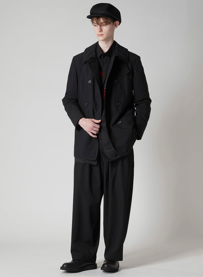 NYLON TASLAN PEACOAT WITH THINSULATE