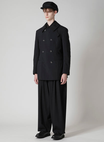 NYLON TASLAN PEACOAT WITH THINSULATE