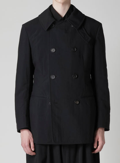 NYLON TASLAN PEACOAT WITH THINSULATE