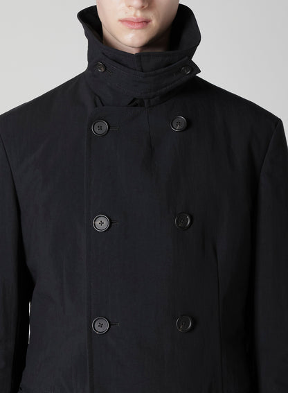 NYLON TASLAN PEACOAT WITH THINSULATE