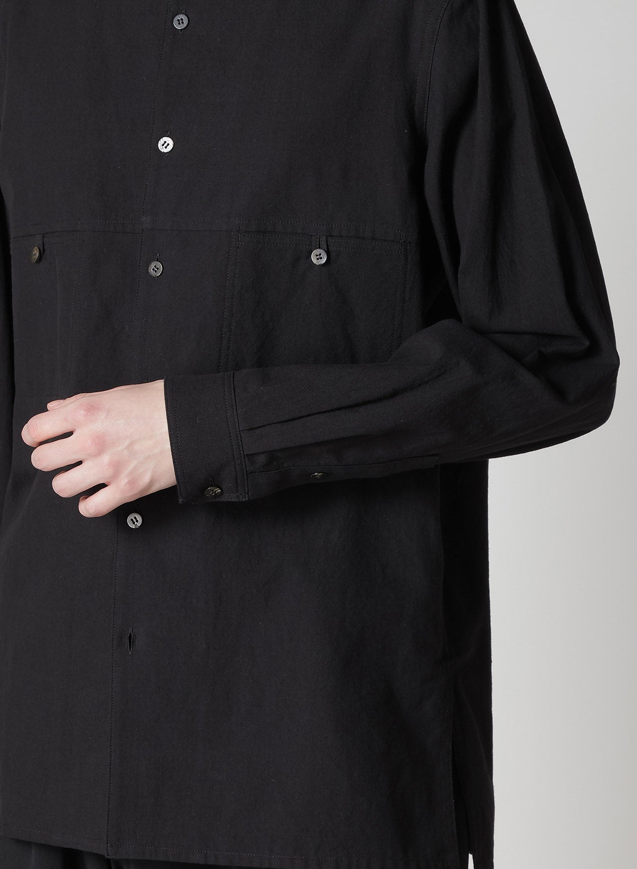 KHADI PANEL STAND COLLAR SHIRT