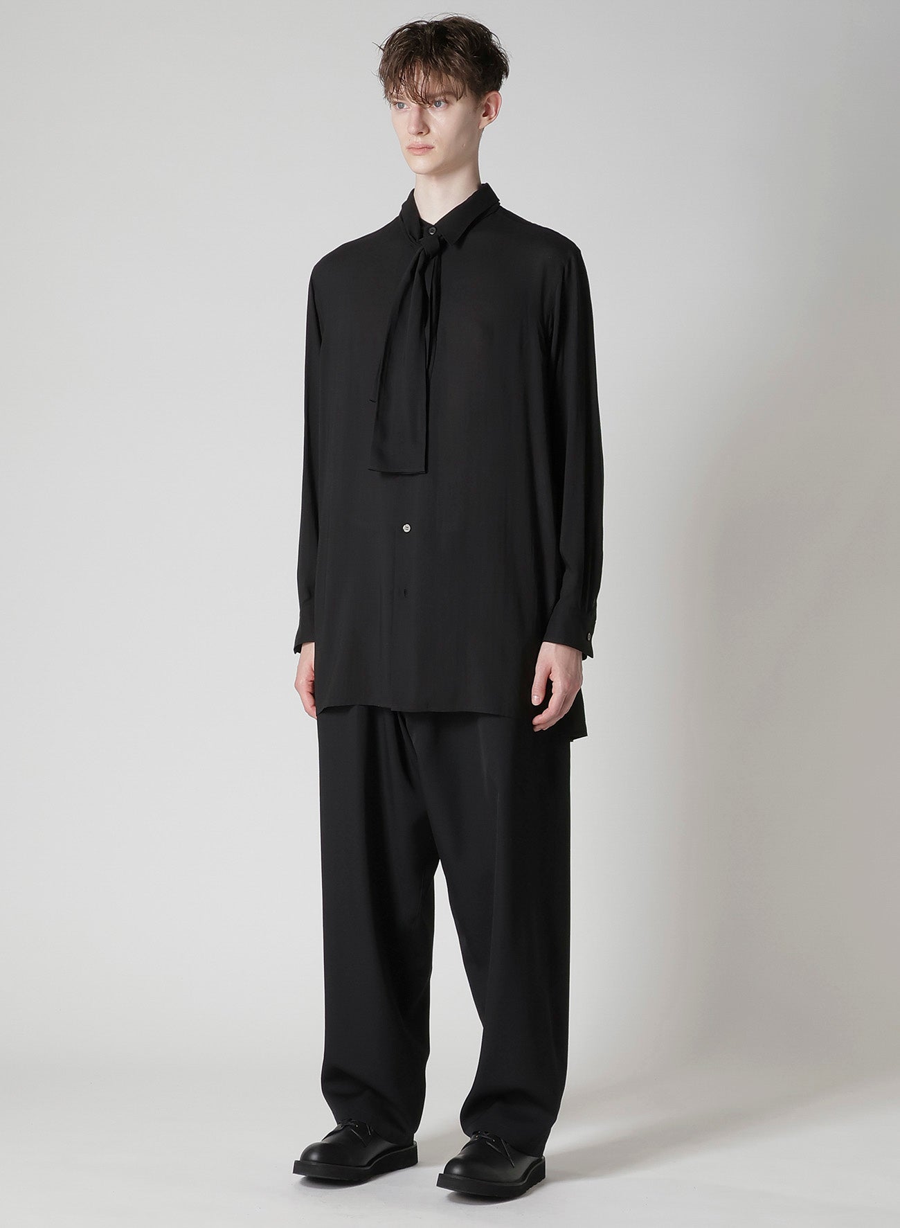 CELLULOSE LAWN SHIRT WITH SHAWL