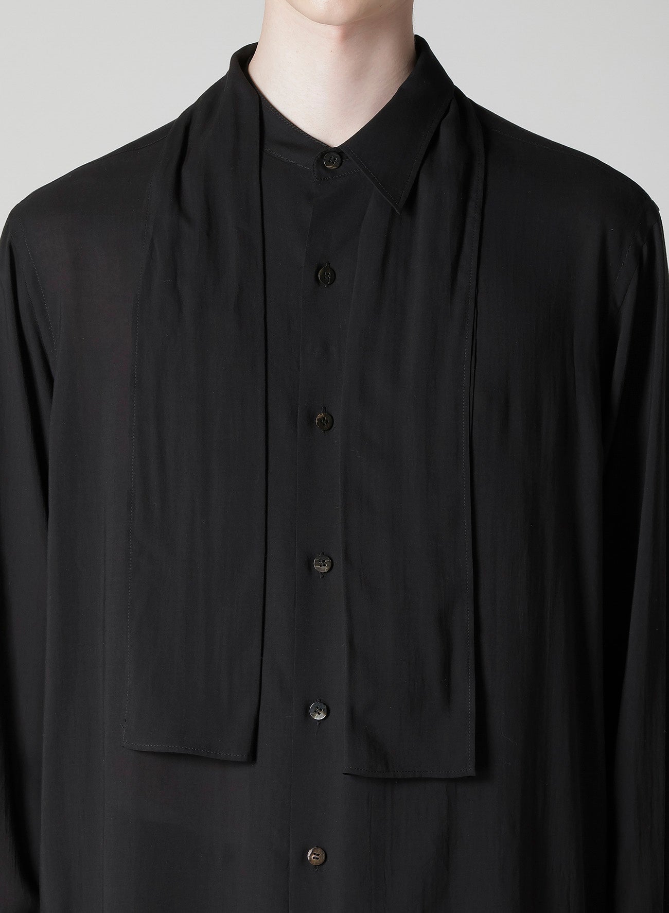 CELLULOSE LAWN SHIRT WITH SHAWL