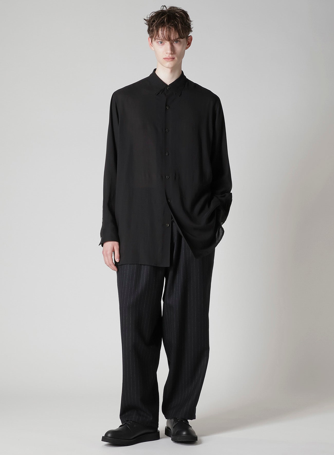CELLULOSE LAWN LAYERED COLLAR SHIRT