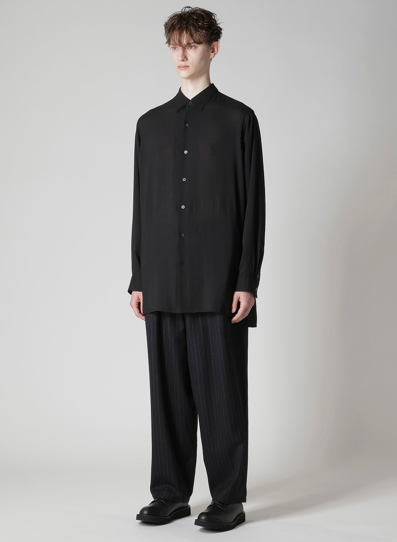 CELLULOSE LAWN LAYERED COLLAR SHIRT