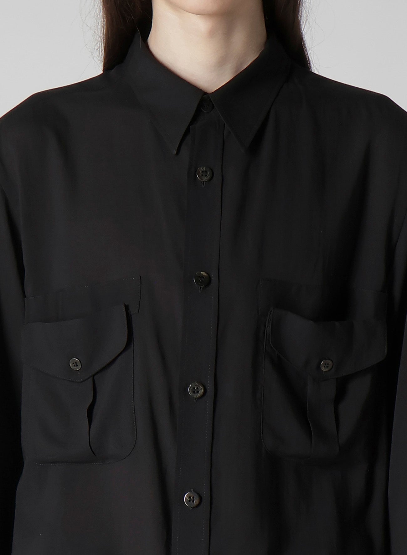 CELLULOSE LAWN DOUBLE-POCKET SHIRT