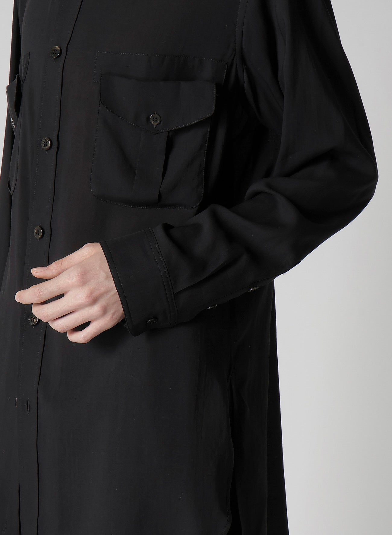 CELLULOSE LAWN DOUBLE-POCKET SHIRT