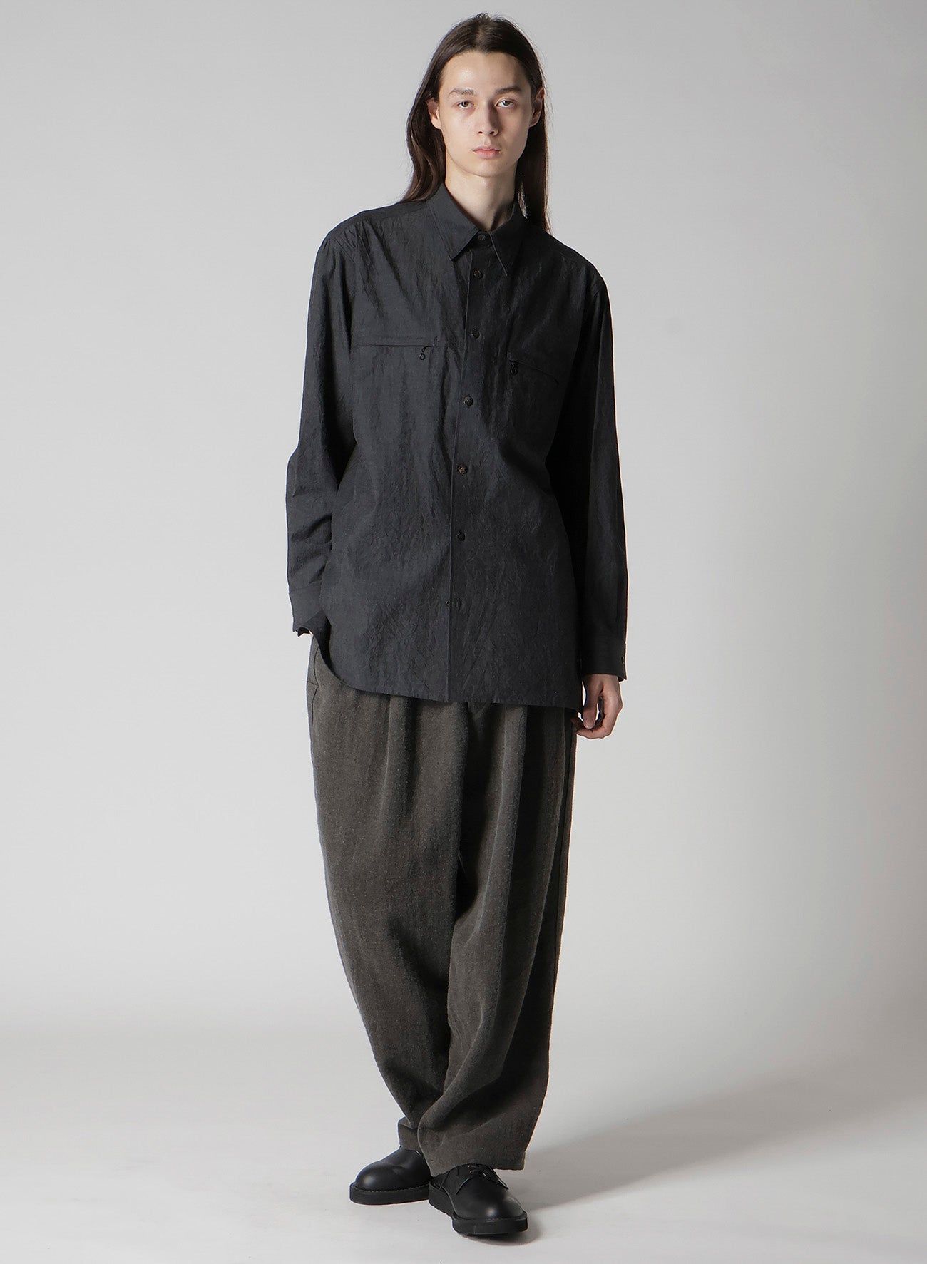 COTTON DUNGAREE SHIRT WITH DOUBLE ZIP POCKET