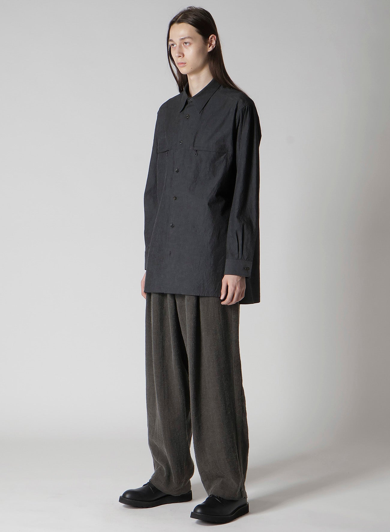 COTTON DUNGAREE SHIRT WITH DOUBLE ZIP POCKET