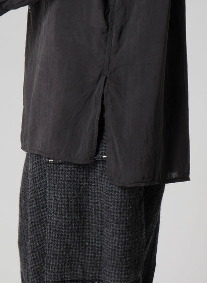 OPEN COLLAR CELLULOSE OZONE SHIRT WITH CHAIN STITCH