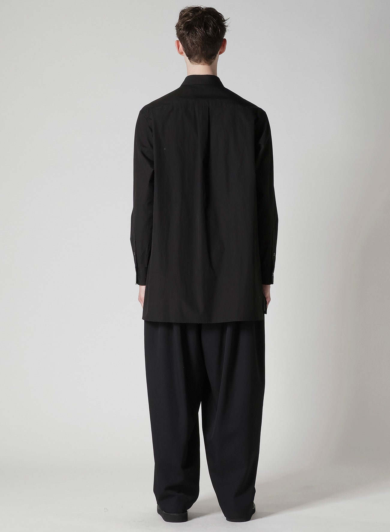 DOUBLE-COLLAR SHIRT IN BROAD AND CELLULOSE – GRAY LOTUS
