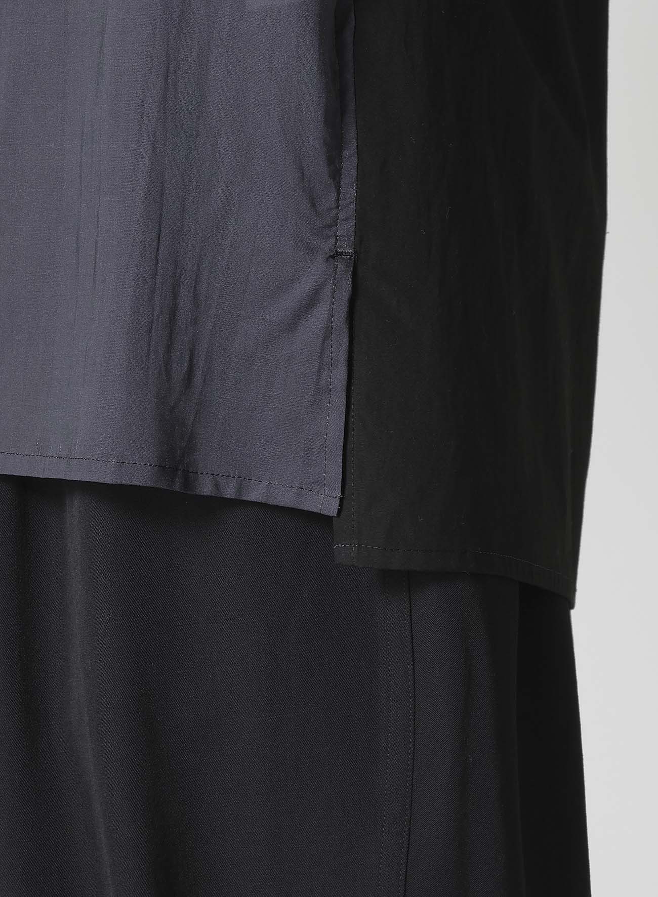 DOUBLE-COLLAR SHIRT IN BROAD AND CELLULOSE – GRAY LOTUS
