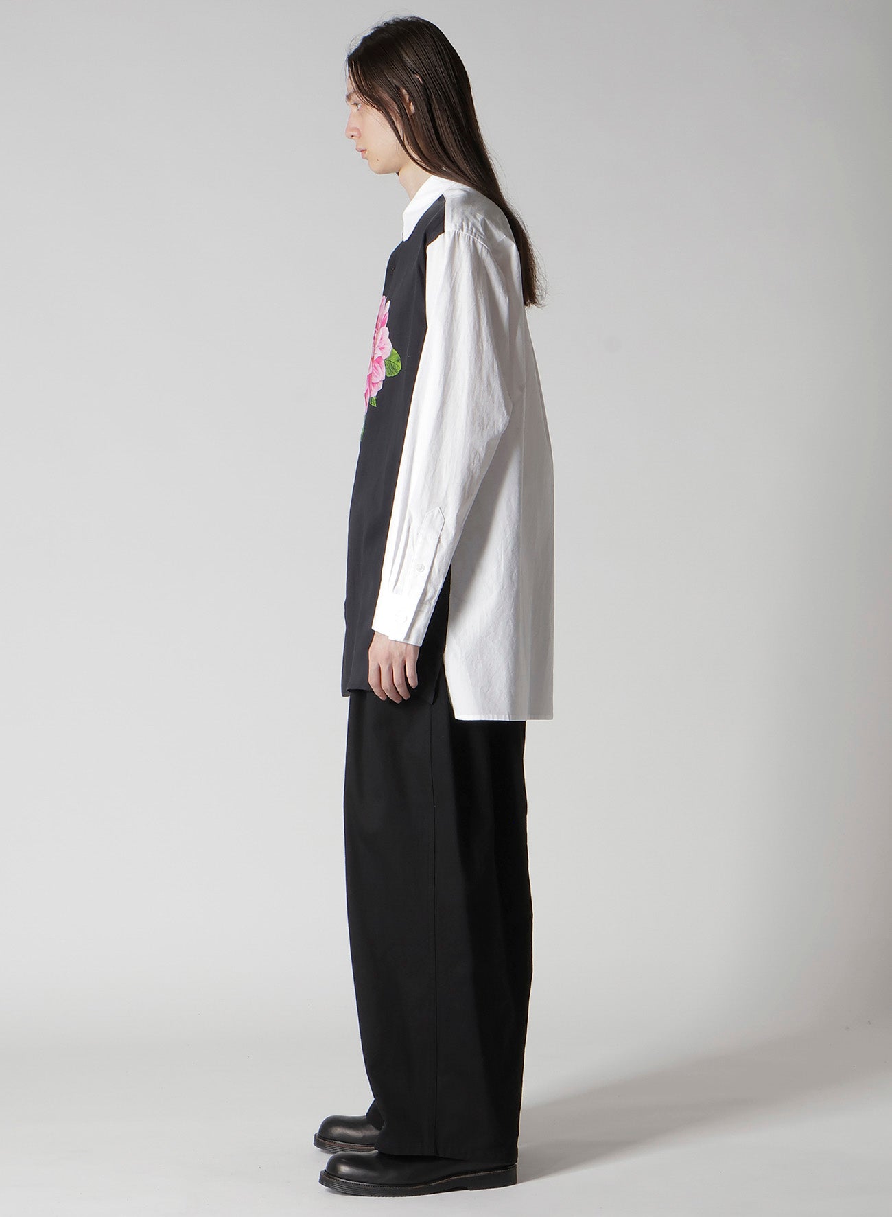 TRIPLE COLLAR SHIRT IN BROAD AND CELLULOSE – PINK FLOWER