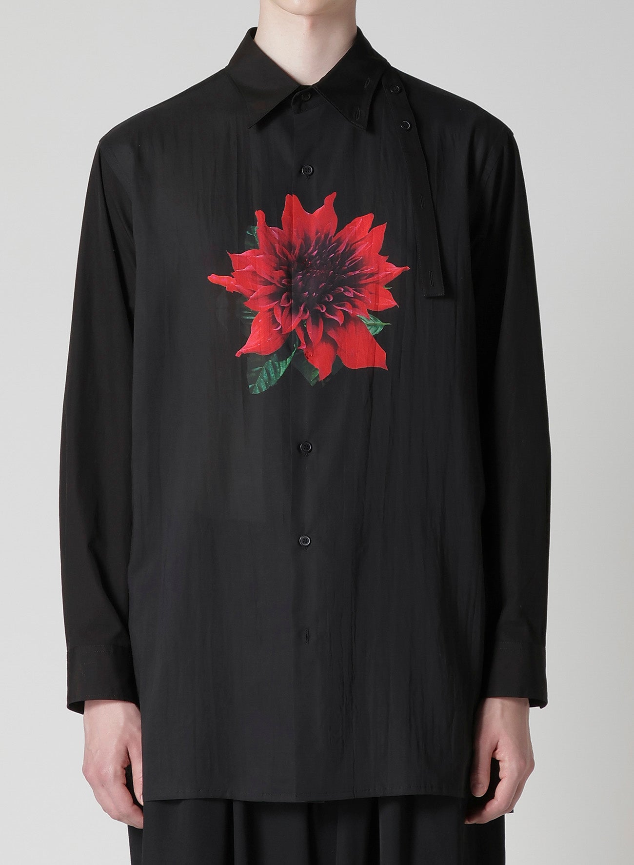 OVERSIZED SILHOUETTE SHIRT IN BROAD AND CELLULOSE – BLACK DAHLIA