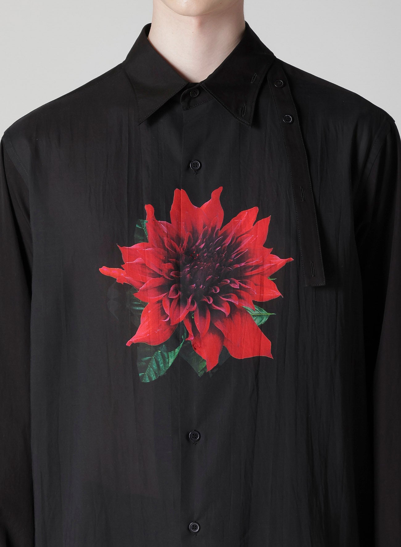 OVERSIZED SILHOUETTE SHIRT IN BROAD AND CELLULOSE – BLACK DAHLIA