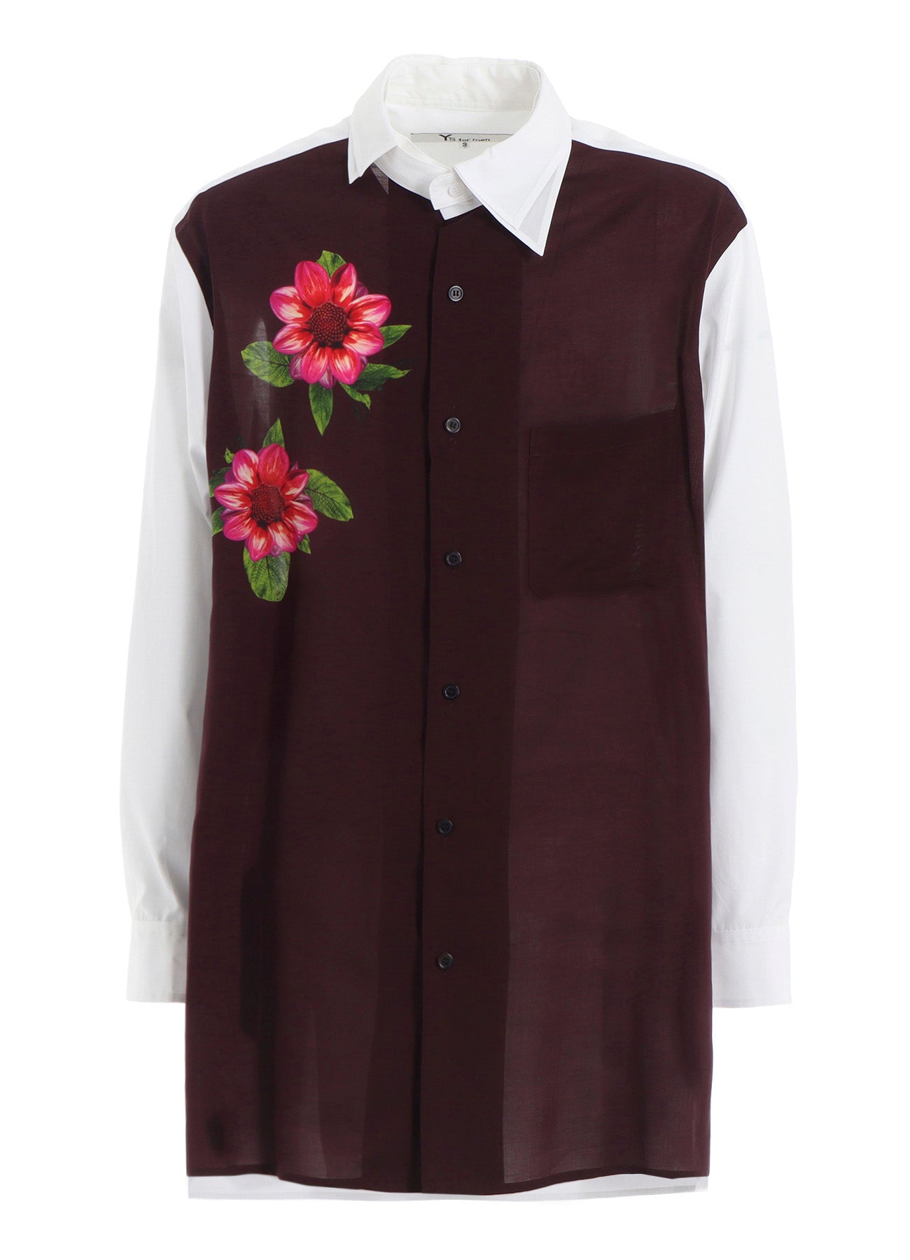 OVERSIZED SILHOUETTE SHIRT IN BROAD AND CELLULOSE – TWO FLOWERS