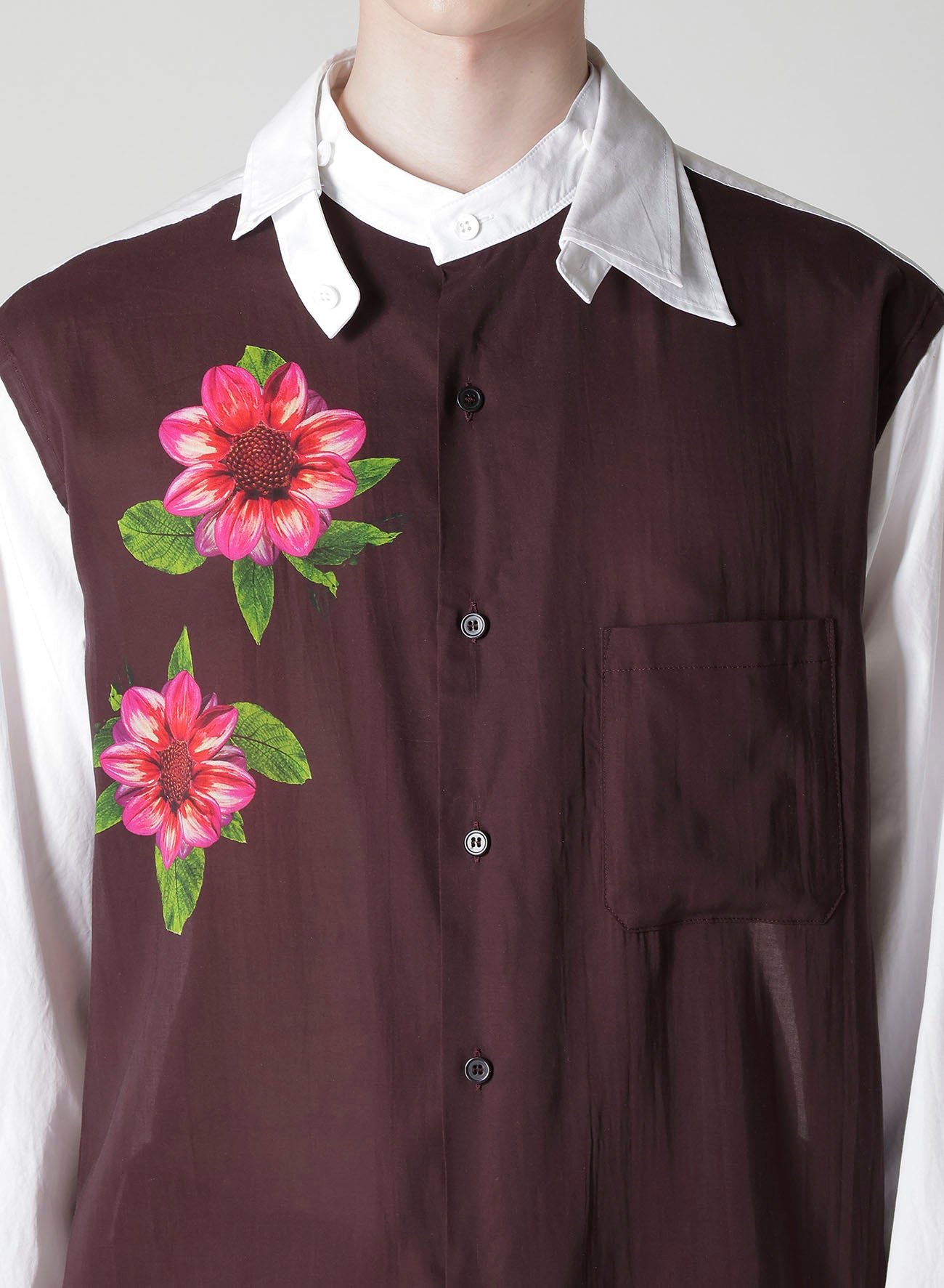OVERSIZED SILHOUETTE SHIRT IN BROAD AND CELLULOSE – TWO FLOWERS