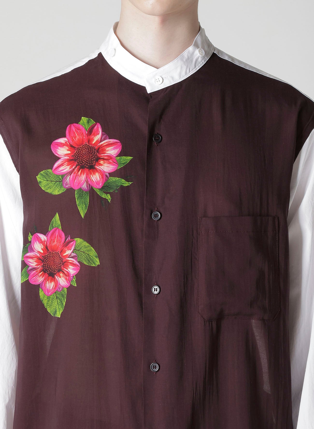 OVERSIZED SILHOUETTE SHIRT IN BROAD AND CELLULOSE – TWO FLOWERS