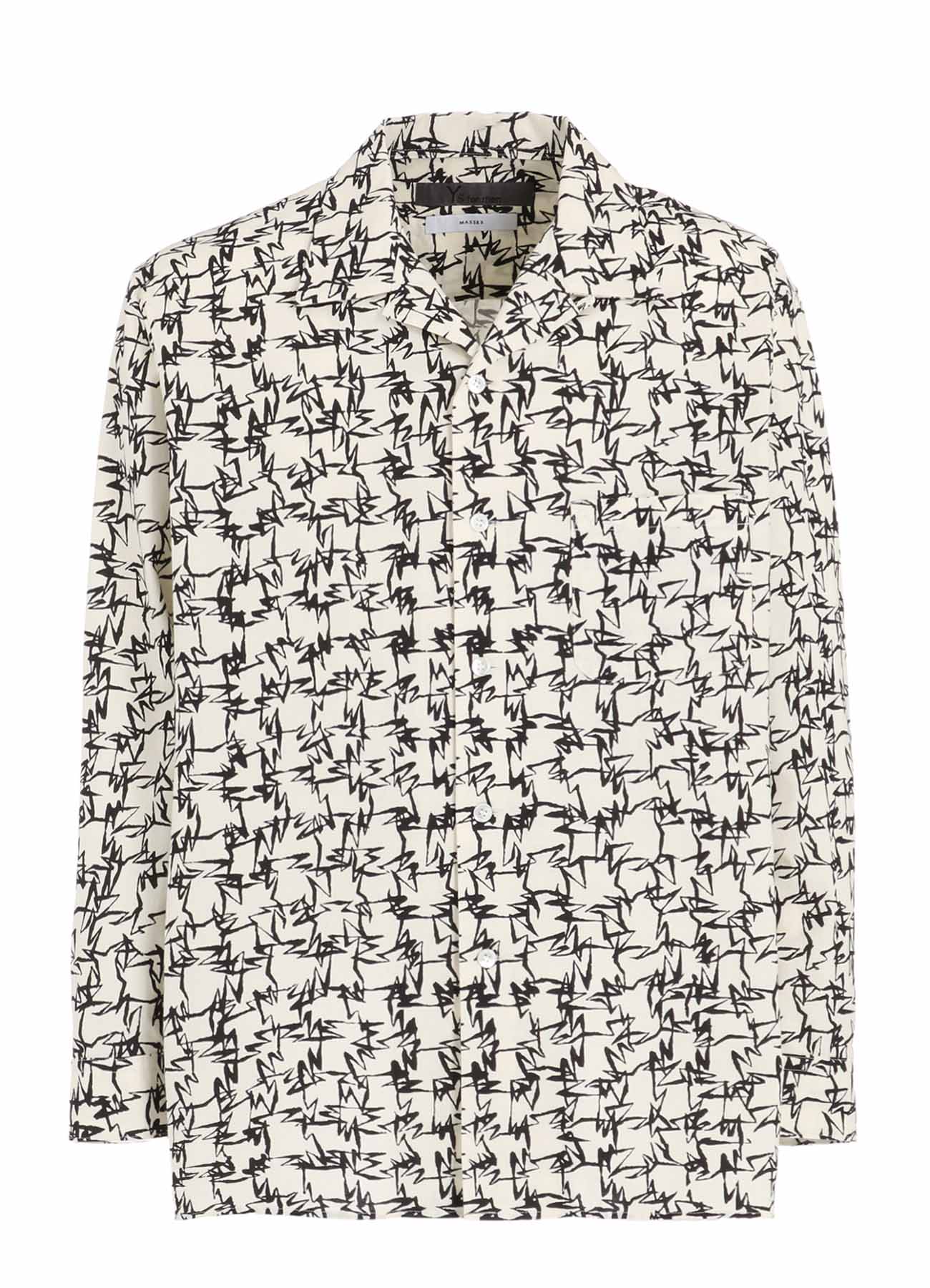 【Y's for men × MASSES】COTTON PIGMENT PRINT OPEN COLLAR SHIRT
