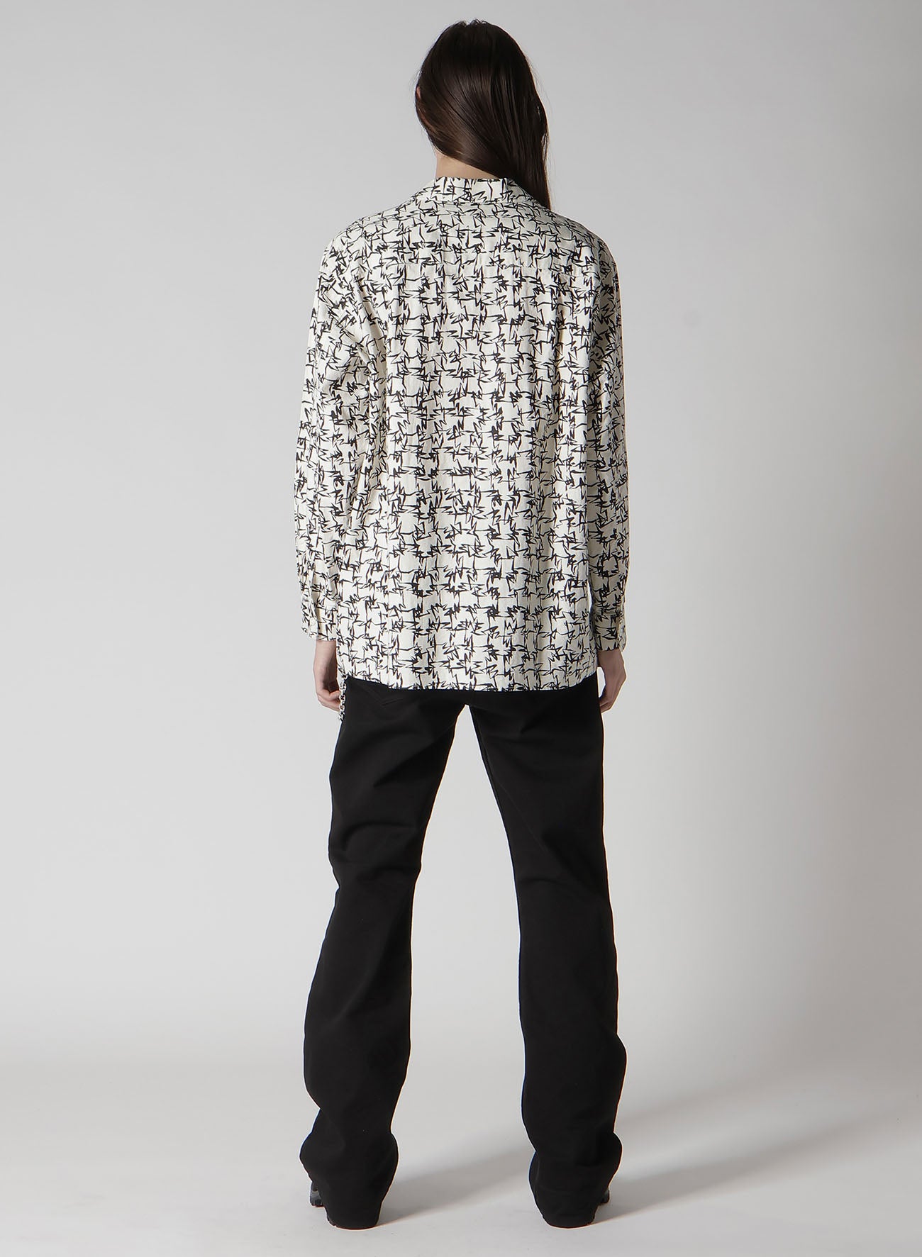 【Y's for men × MASSES】COTTON PIGMENT PRINT OPEN COLLAR SHIRT