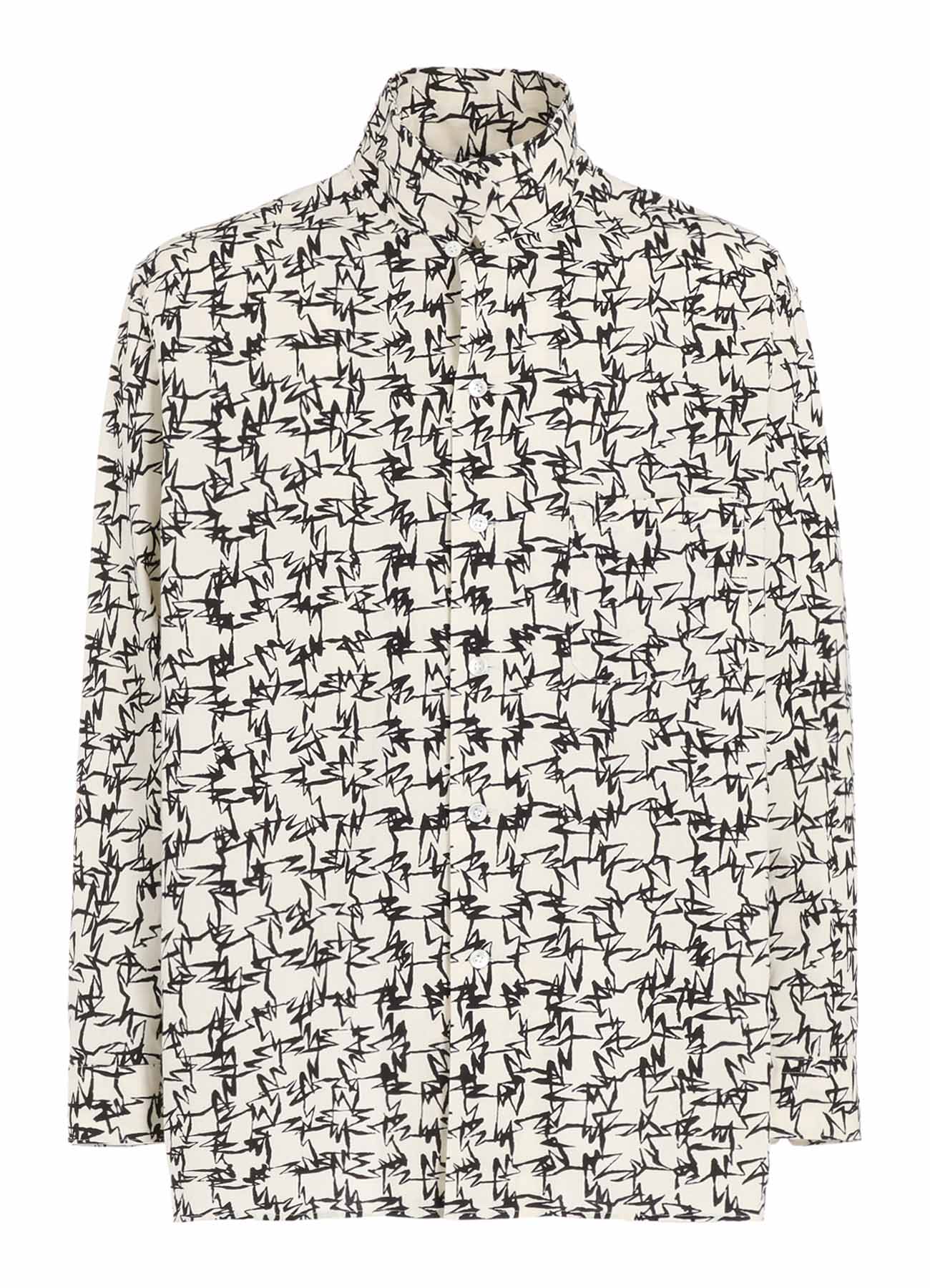 【Y's for men × MASSES】COTTON PIGMENT PRINT OPEN COLLAR SHIRT