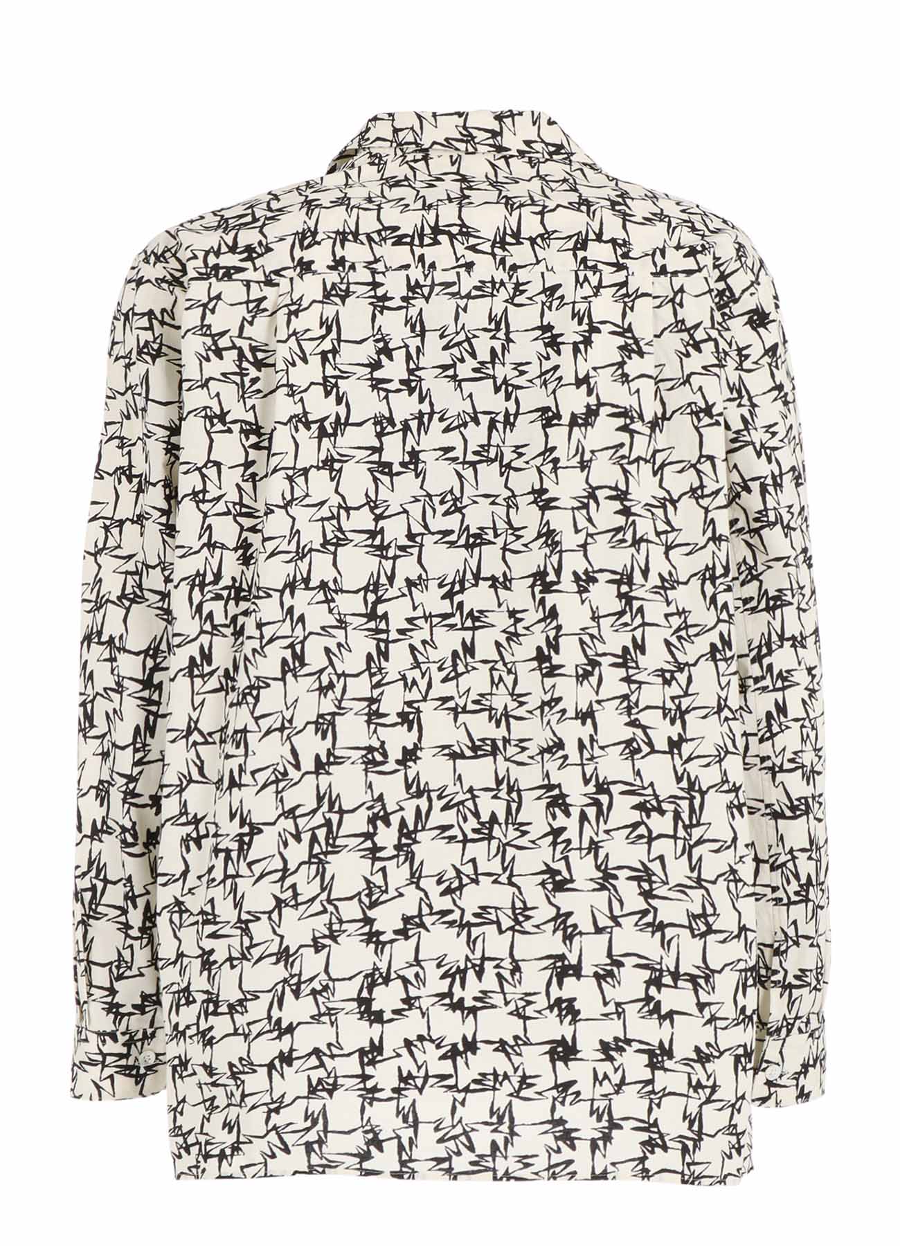 【Y's for men × MASSES】COTTON PIGMENT PRINT OPEN COLLAR SHIRT