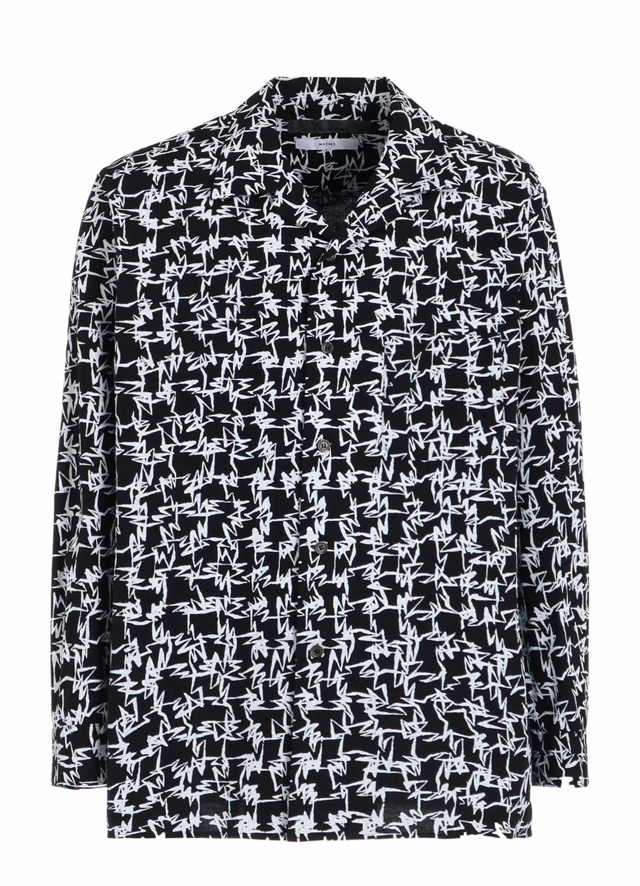 【Y's for men × MASSES】COTTON PIGMENT PRINT OPEN COLLAR SHIRT